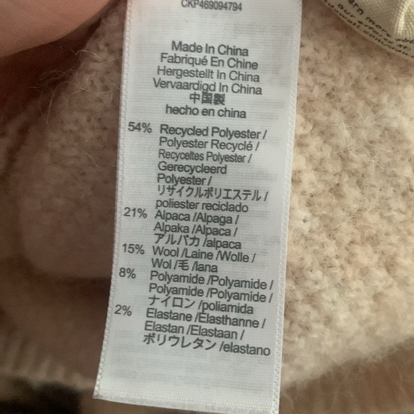 Madewell Plus Cable Havener Pullover Sweater light pink size S Alpaca wool - Picture 8 of 16